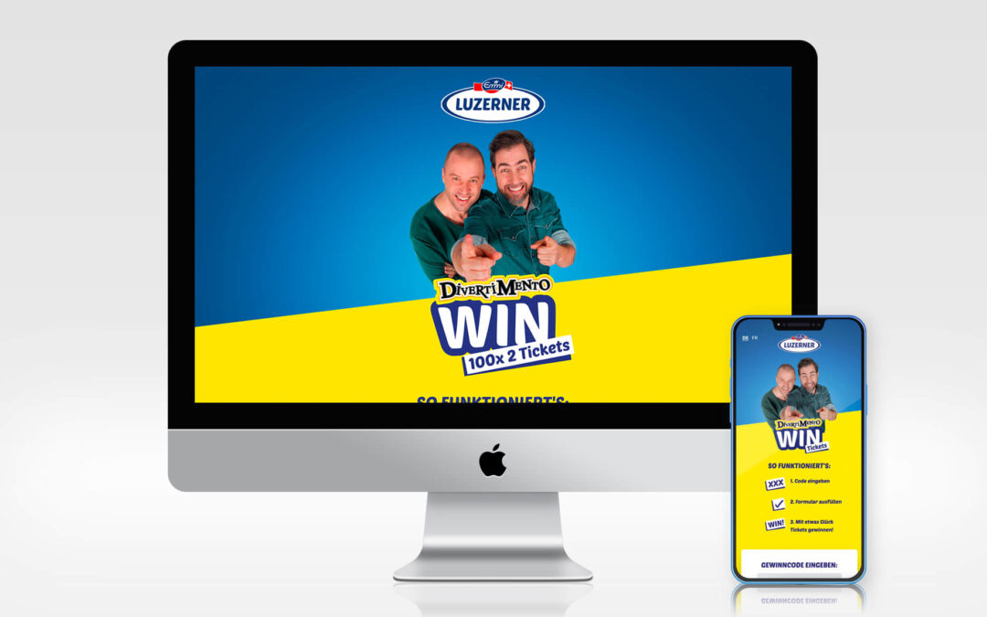 Emmi Luzerner × Divertimento Gewinnspiel-Landingpage